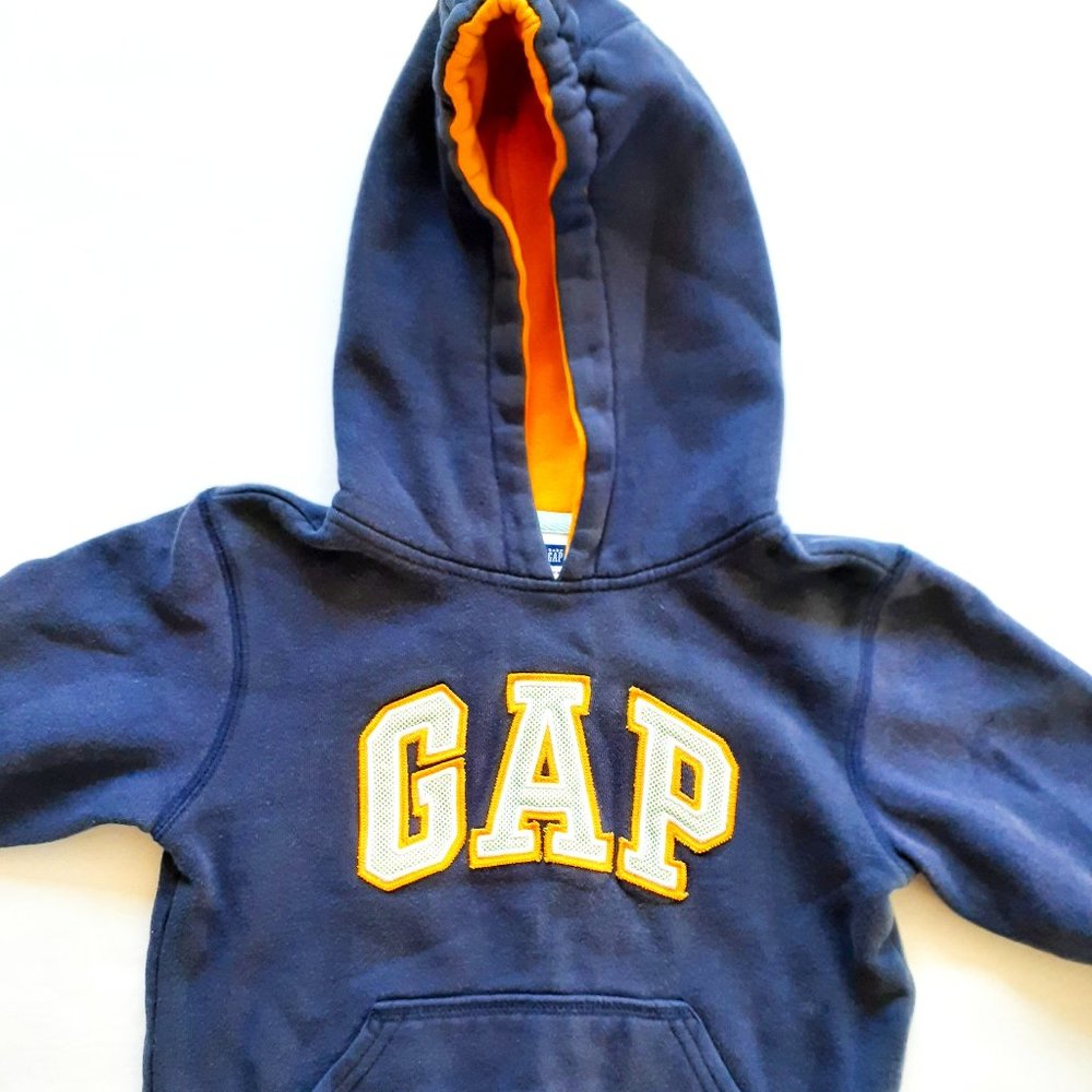 Gap Boys Hoodie Sweatshirt Navy Blue Logo Pullover Size 4